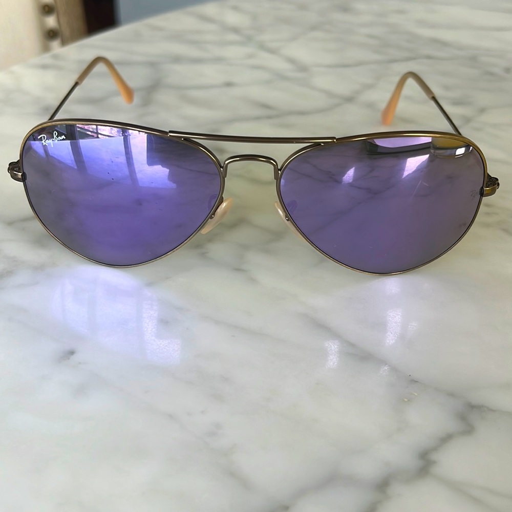 Purple mirror lens Ray Ban sunglasses